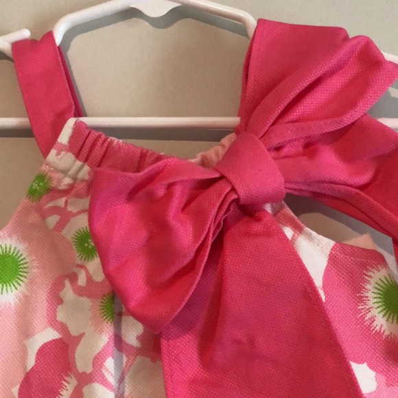 {Mud Pie} Floral Dress w/ Pink Bow, Size 12-18 mo - Picture 2 of 6